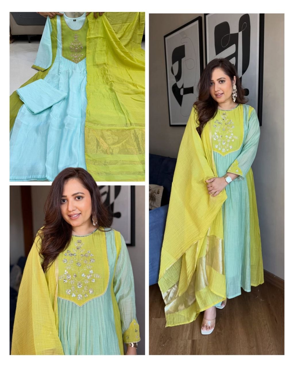 Designer Festival Special Pure Mul Chanderi With Jequard Wiving Lagadi Dupatta & Pent Suit Set